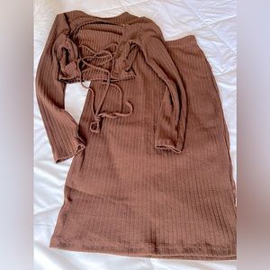 SHEIN two-piece outfit. Brown, size medium